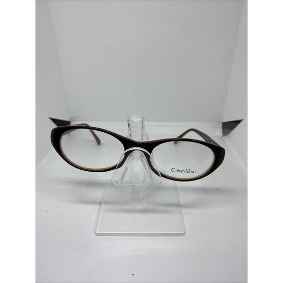Authentic Calvin Klein 636 042 Eyeglasses Frames 49-18-140 Tortoise Brown Oval - Picture 1 of 8